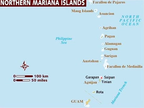 北马里亚纳群岛区域地图