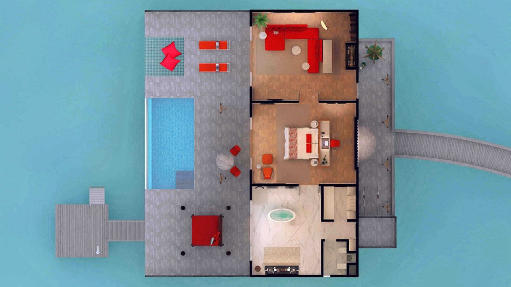 Superior Water Villa with Pool高级泳池水上别墅 - 房型图片 6