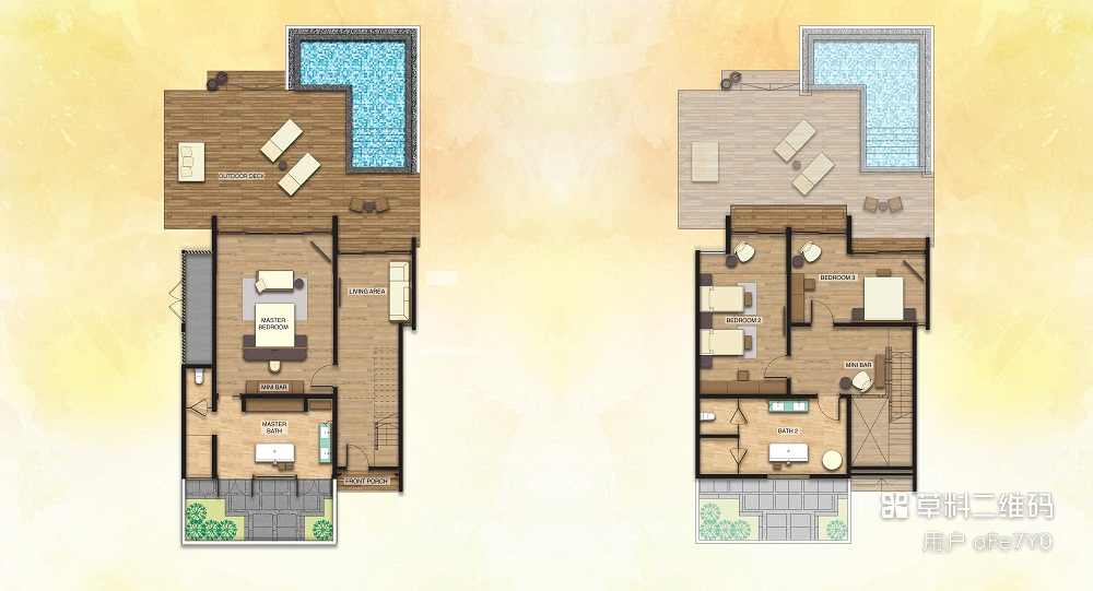 Family Villa 3 Bedrooms Pool, Garden & Lagoon View 三卧室家庭别墅（花园&潟湖景观） - 房型图片 6