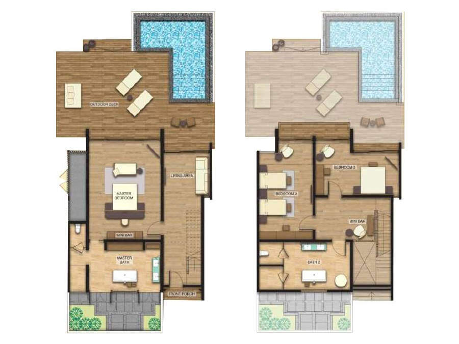 Family Villa 3 Bedrooms Pool, Garden & Lagoon View 三卧室家庭别墅(花园&潟湖景观) - 房型图片 6