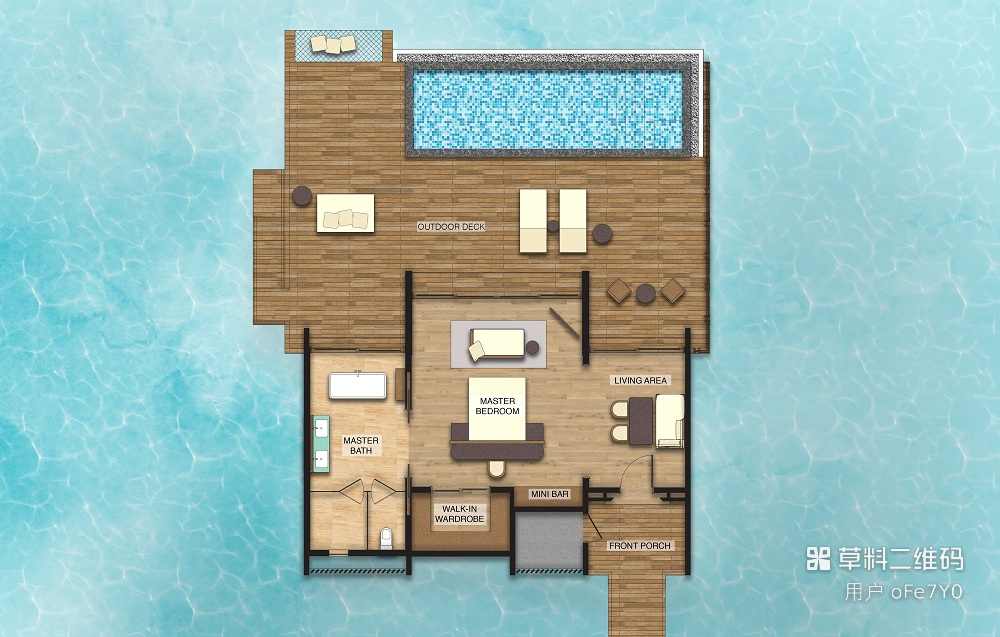 Overwater Villa Pool & Lagoon View水上泳池别墅（潟湖/日出/日落景观） - 房型图片 6