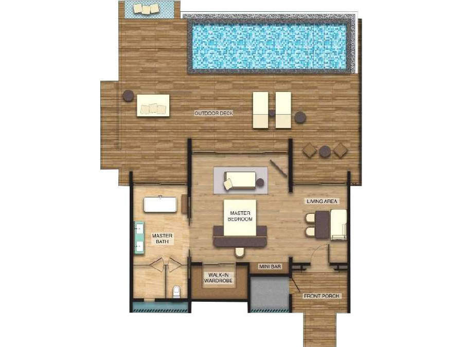 Overwater Villa Pool & Lagoon View水上泳池别墅(潟湖/日出/日落景观) - 房型图片 6