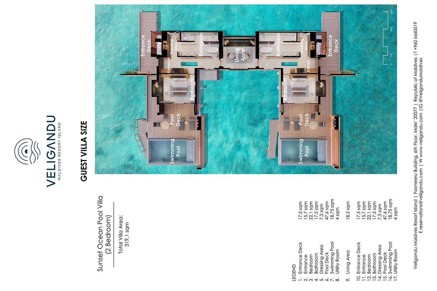 Sunset Ocean Pool Villa - 2 Bedroom - Floor Plan 1