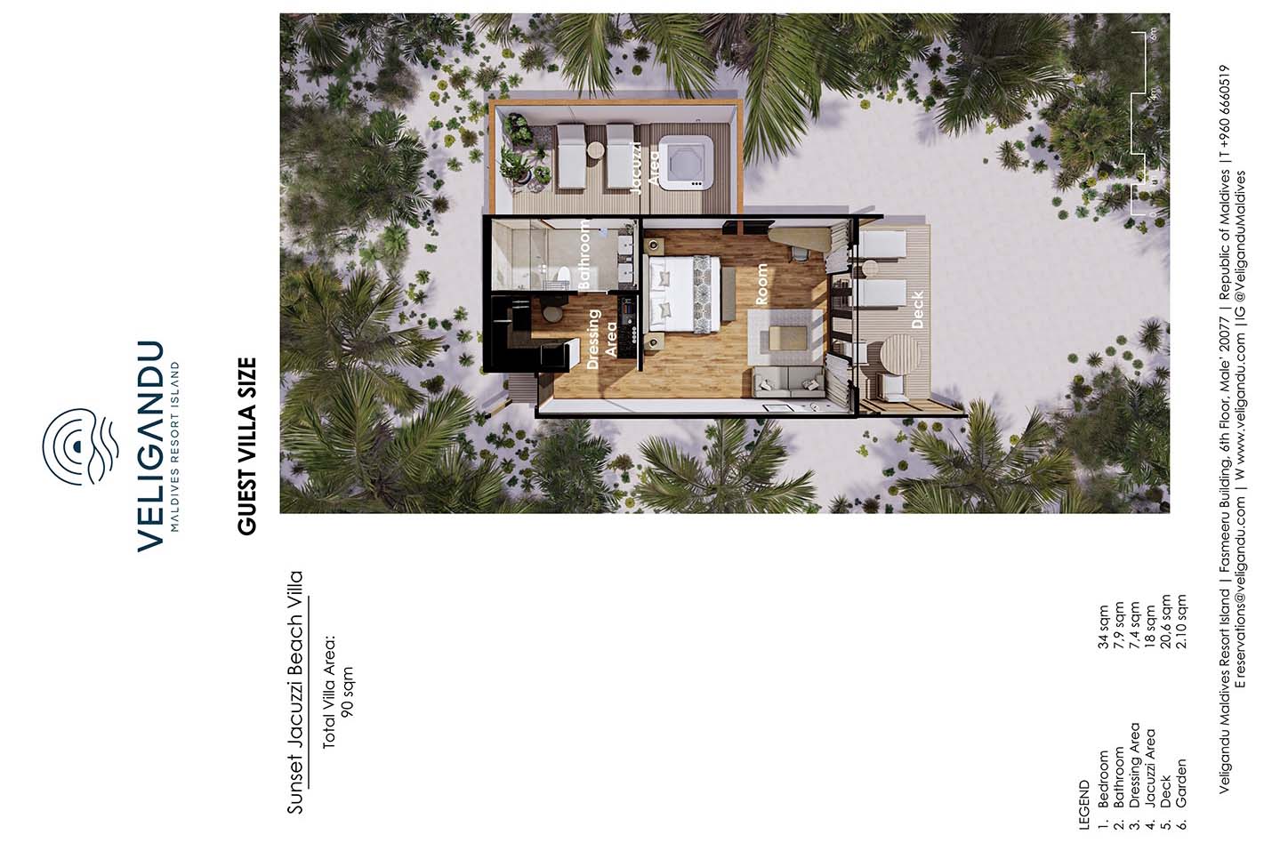 Sunset Jacuzzi Beach Villa - Floor Plan 1