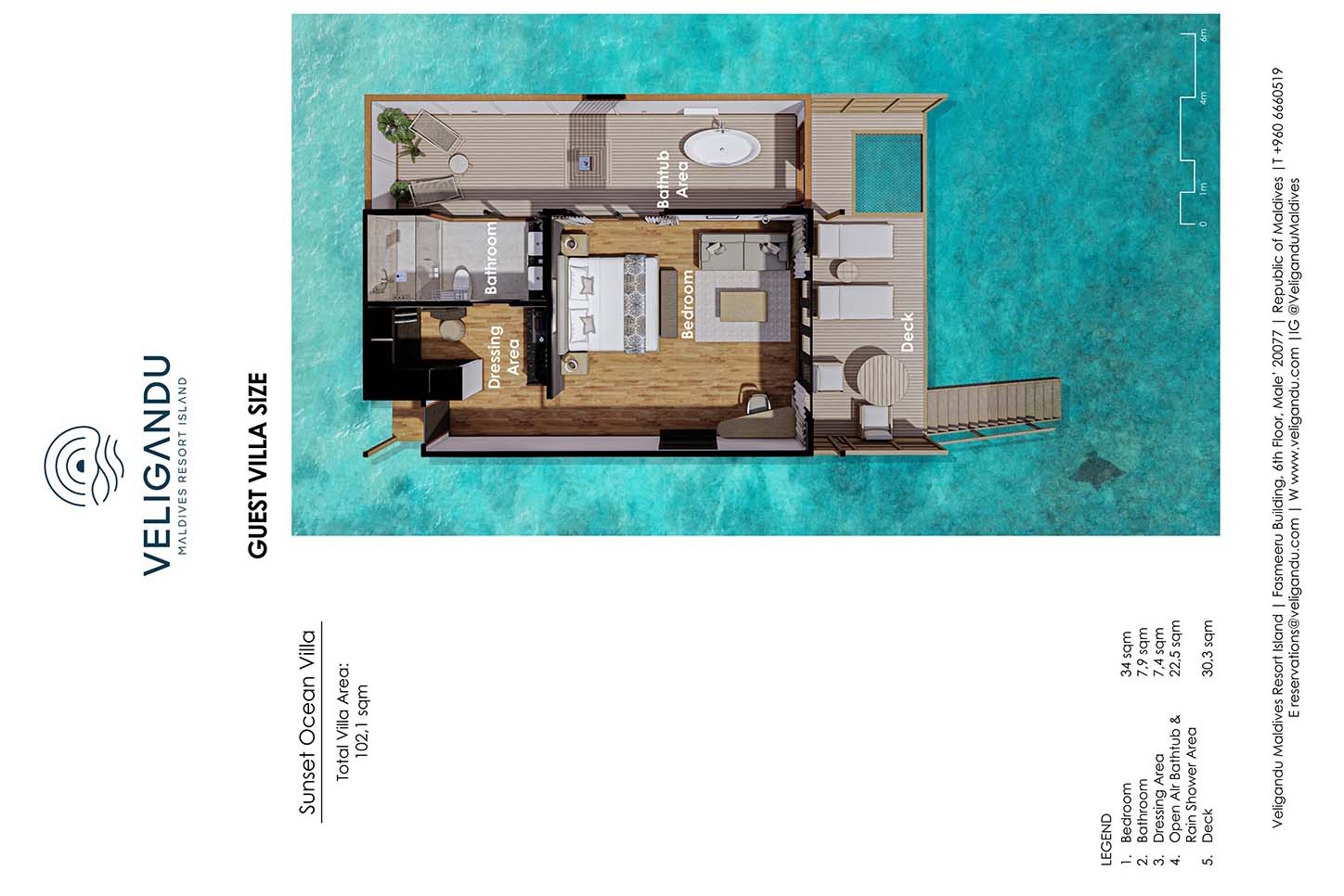 Sunset Ocean Villa - Floor Plan 1